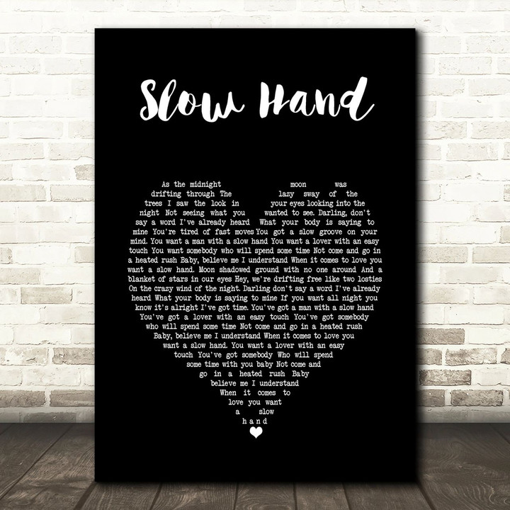 Conway Twitty Slow Hand Black Heart Song Lyric Art Print