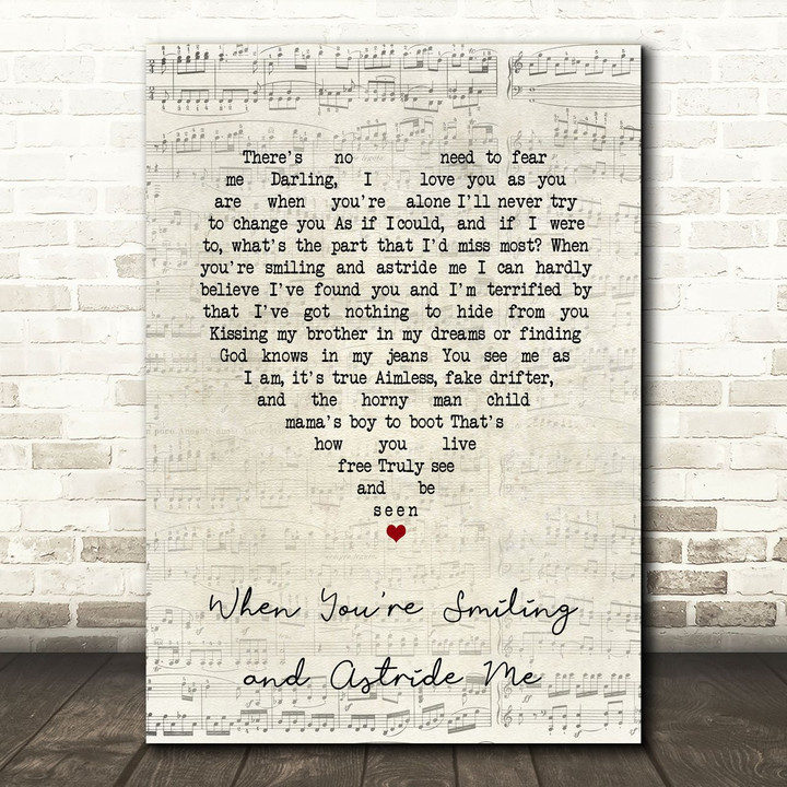 Father John Misty When You're Smiling and Astride Me Script Heart Song Lyric Art Print