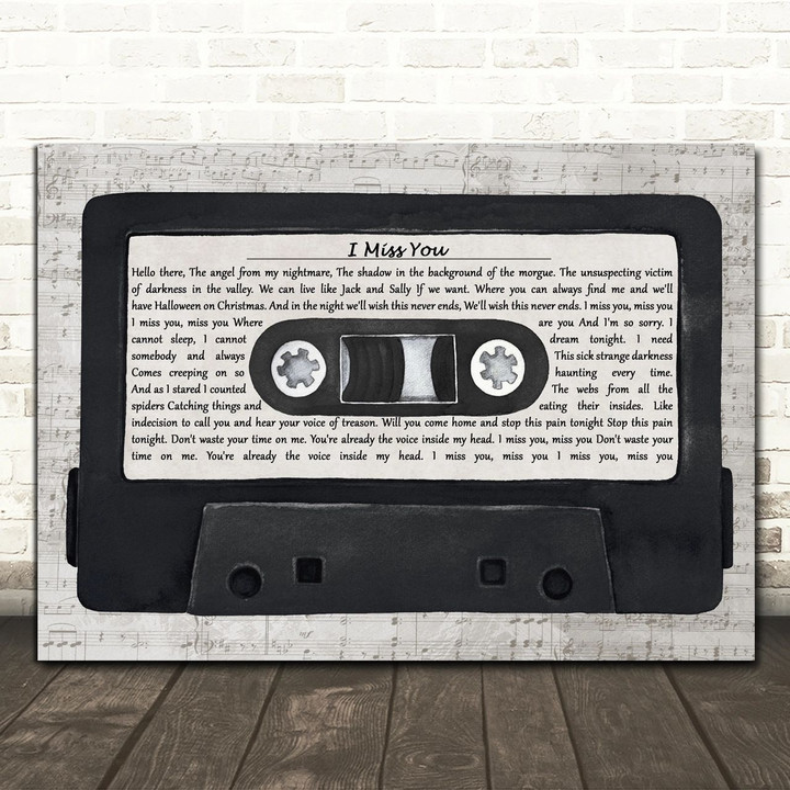 Blink-182 I Miss You Music Script Cassette Tape Song Lyric Art Print