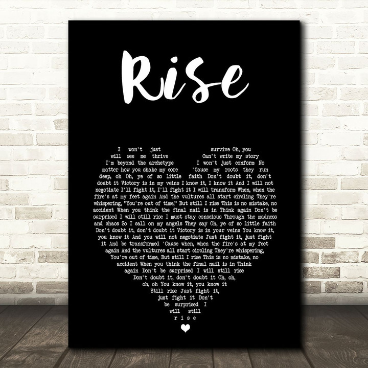 Katy Perry Rise Black Heart Song Lyric Art Print