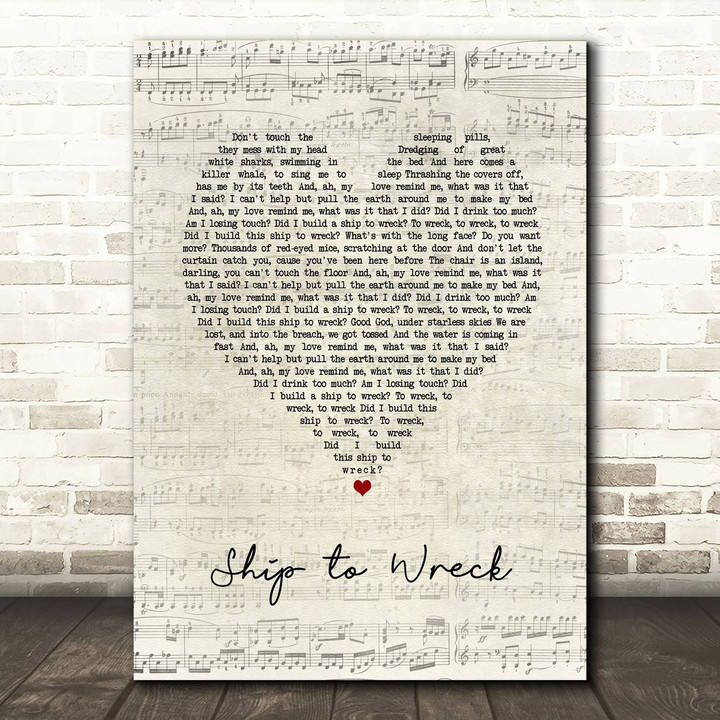 Florence + the Machine Ship to Wreck Script Heart Song Lyric Art Print