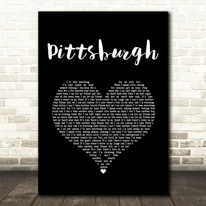 The Amity Affliction Pittsburgh Black Heart Song Lyric Art Print