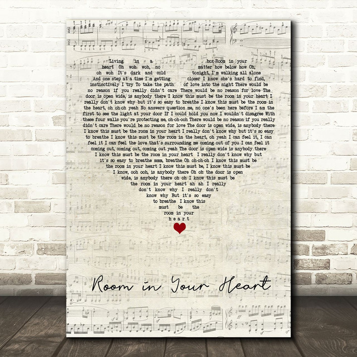 Living in a Box Room in Your Heart Script Heart Song Lyric Art Print