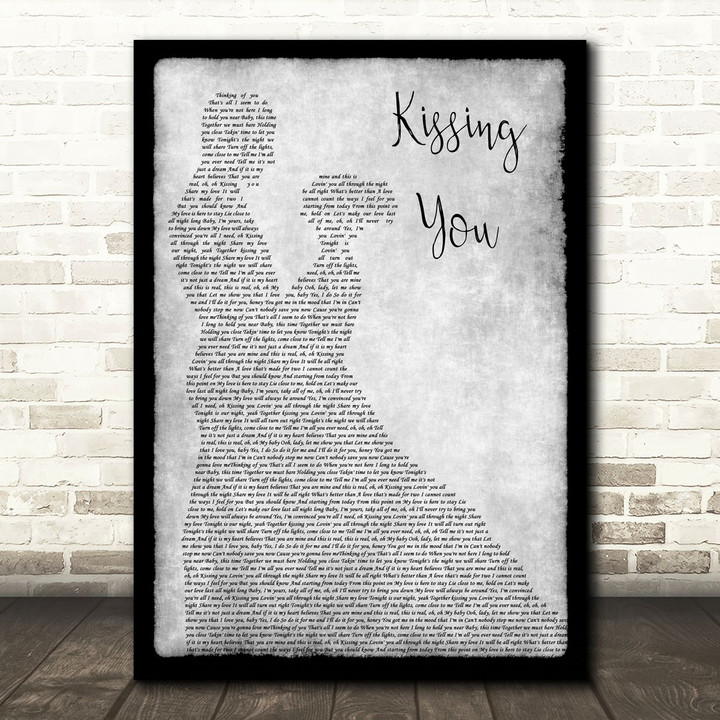 Keith Washington Kissing You Grey Man Lady Dancing Song Lyric Art Print