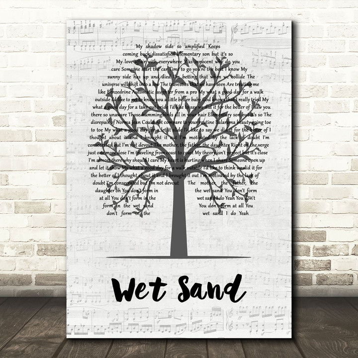 Red Hot Chili Peppers Wet Sand Music Script Tree Song Lyric Art Print