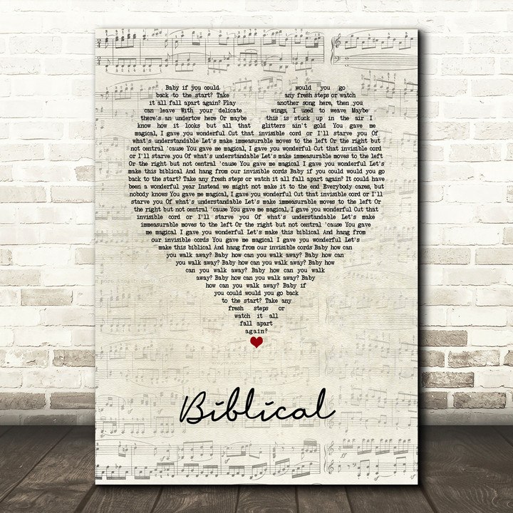 Biffy Clyro Biblical Script Heart Song Lyric Art Print