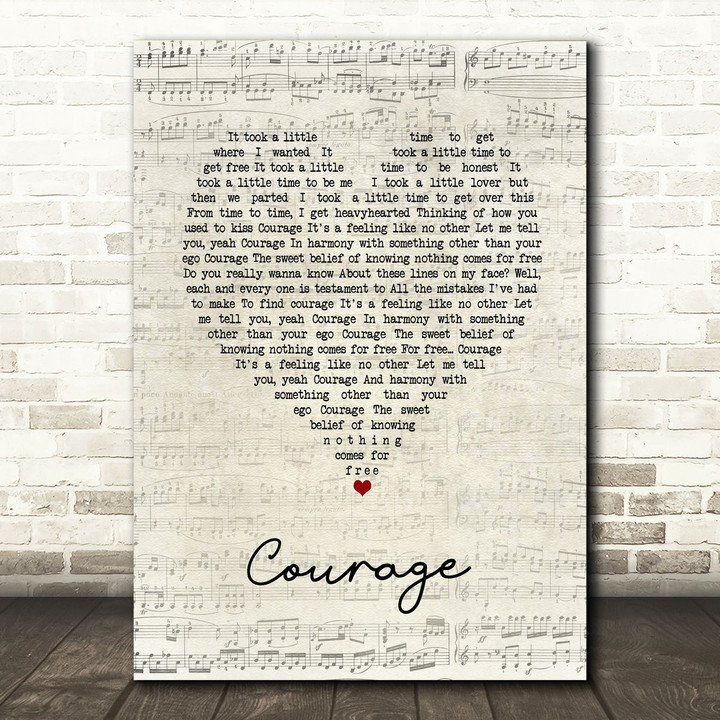 Villagers Courage Script Heart Song Lyric Art Print