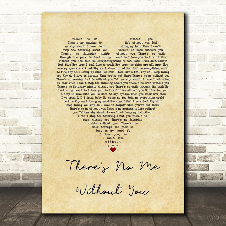 Toni Braxton There's No Me Without You Vintage Heart Song Lyric Art Print