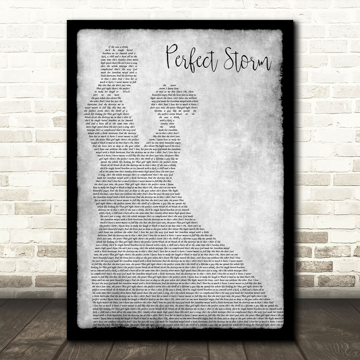 Brad Paisley Perfect Storm Grey Man Lady Dancing Song Lyric Art Print