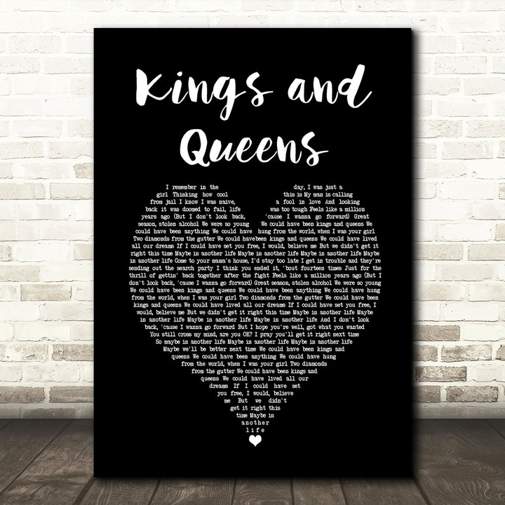 Paloma Faith Kings and Queens Black Heart Song Lyric Art Print