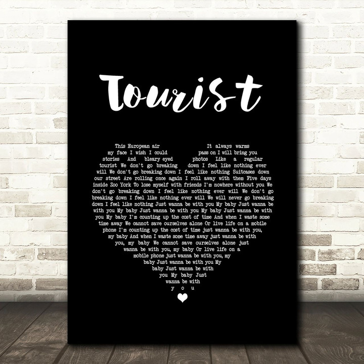 Athlete Tourist Black Heart Song Lyric Art Print