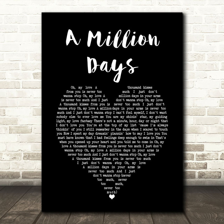 Paul Kalkbrenner A Million Days Black Heart Song Lyric Art Print