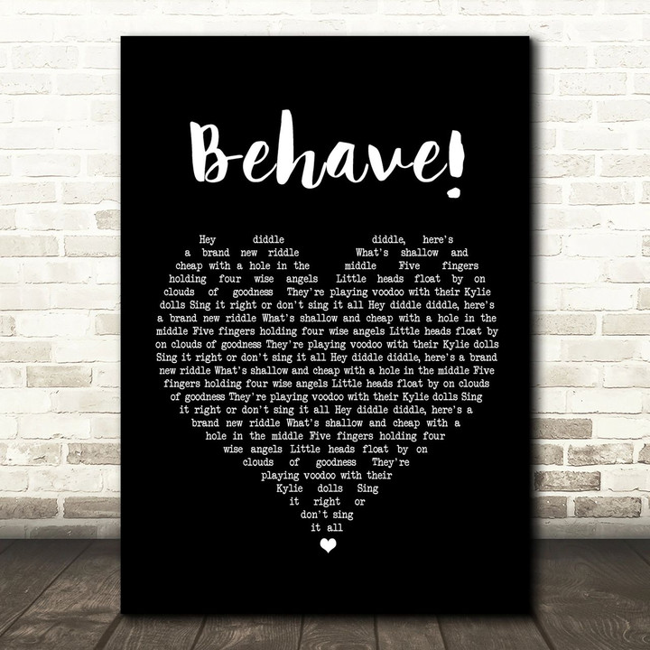 Chumbawamba Behave! Black Heart Song Lyric Art Print