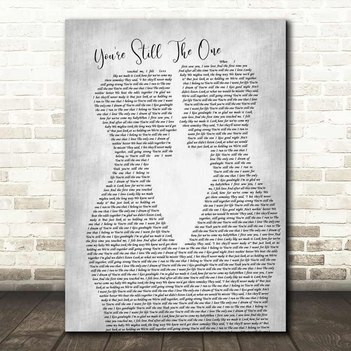 Shania Twain You're Still The One Two Men Gay Couple Wedding Grey Song Lyric Art Print