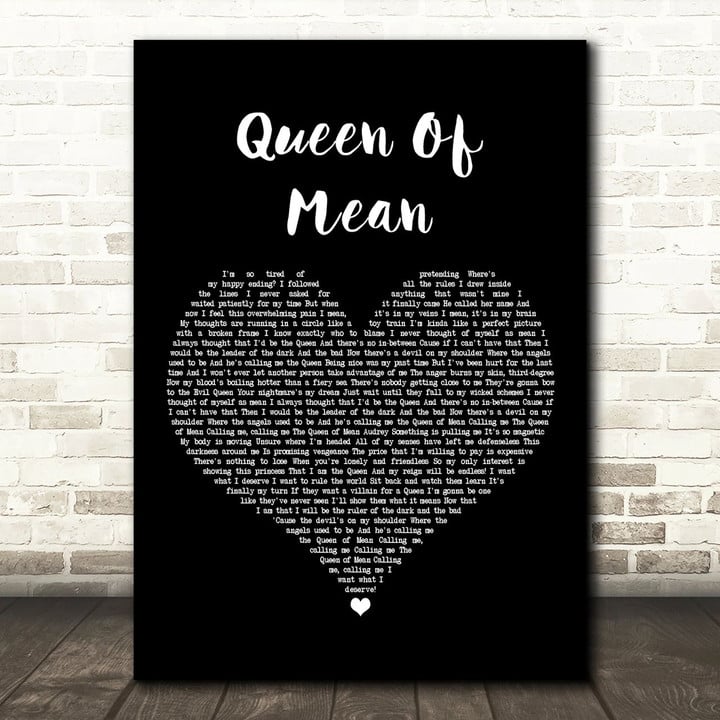 Sarah Jeffery Queen Of Mean Black Heart Song Lyric Art Print