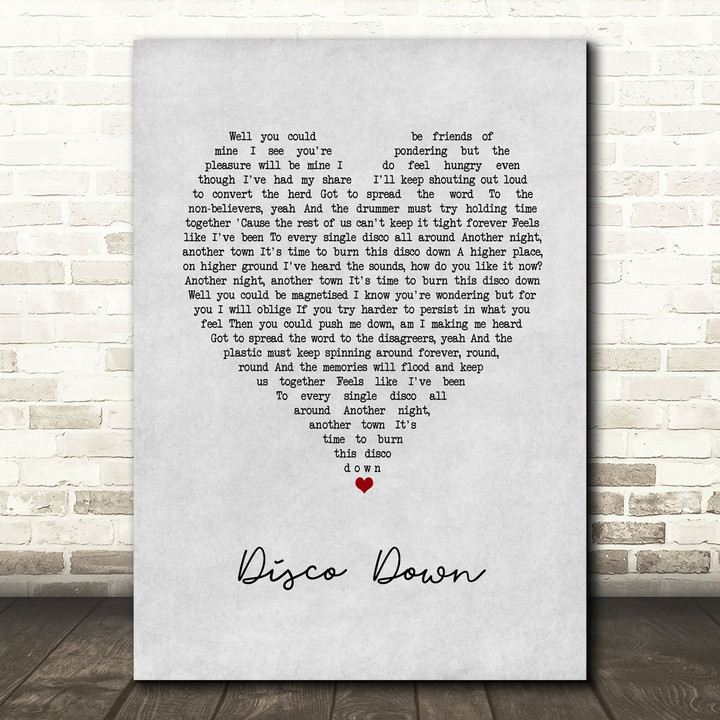 Shed Seven Disco Down Grey Heart Song Lyric Art Print
