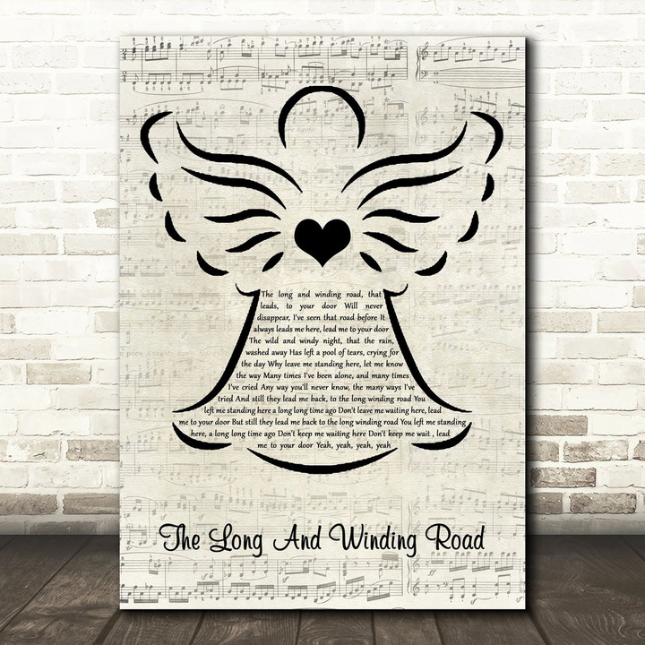 The Beatles The Long And Winding Road Music Script Angel Song Lyric Art Print