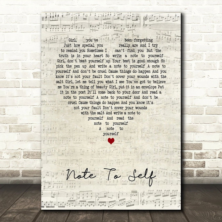 Jake Bugg Note To Self Script Heart Song Lyric Art Print
