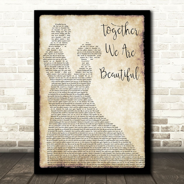 Fern Kinney Together We Are Beautiful Man Lady Dancing Song Lyric Art Print