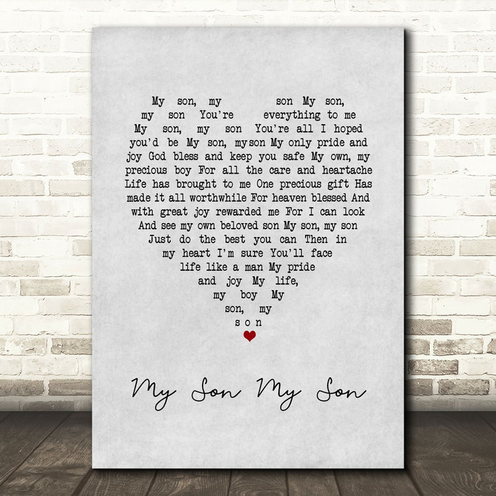 Vera Lynn My Son My Son Grey Heart Song Lyric Art Print
