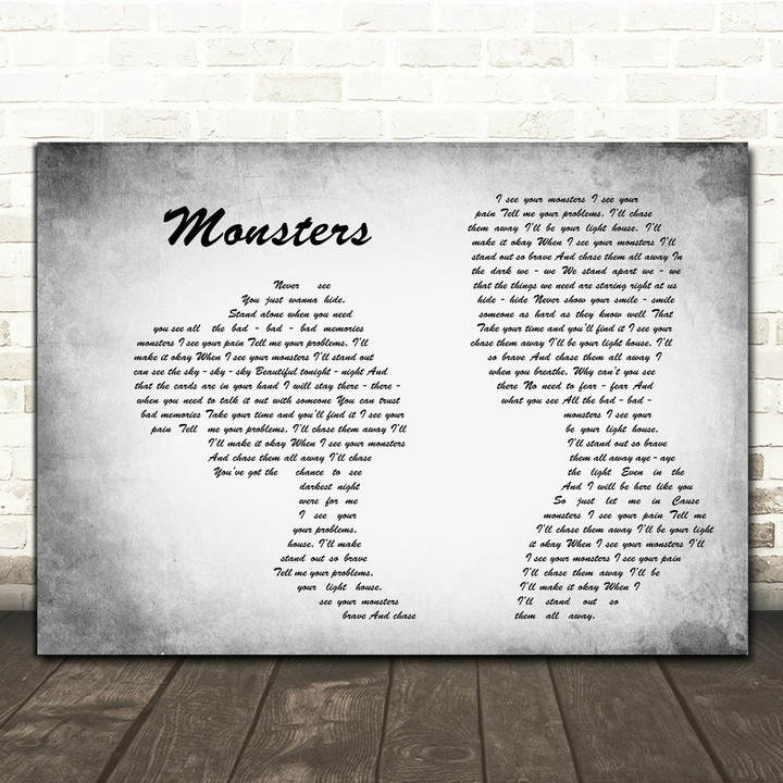 Timeflies Monsters Man Lady Couple Grey Song Lyric Art Print