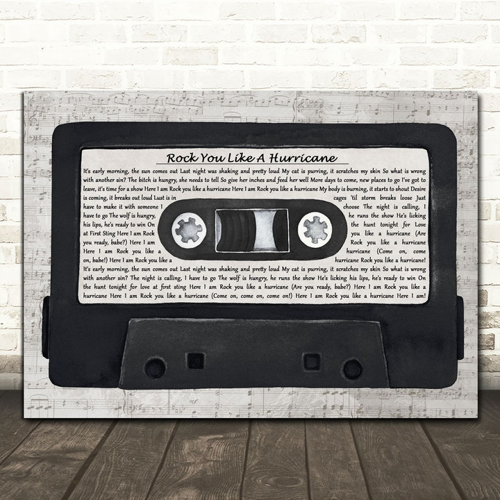 Scorpions Rock You Like A Hurricane Music Script Cassette Tape Song Lyric Art Print