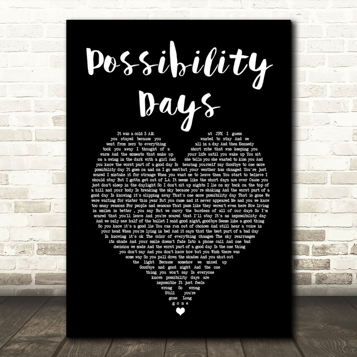 Counting Crows Possibility Days Black Heart Song Lyric Art Print