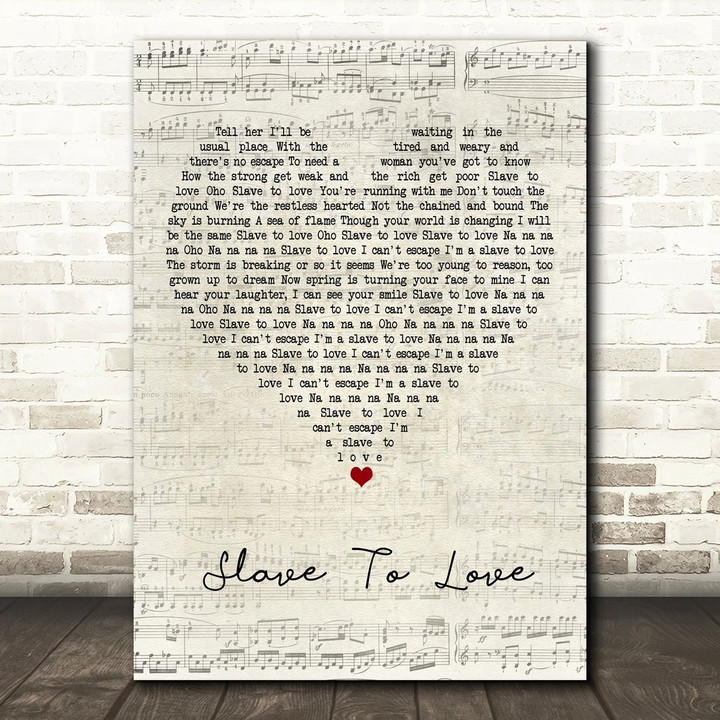Bryan Ferry Slave To Love Script Heart Song Lyric Art Print