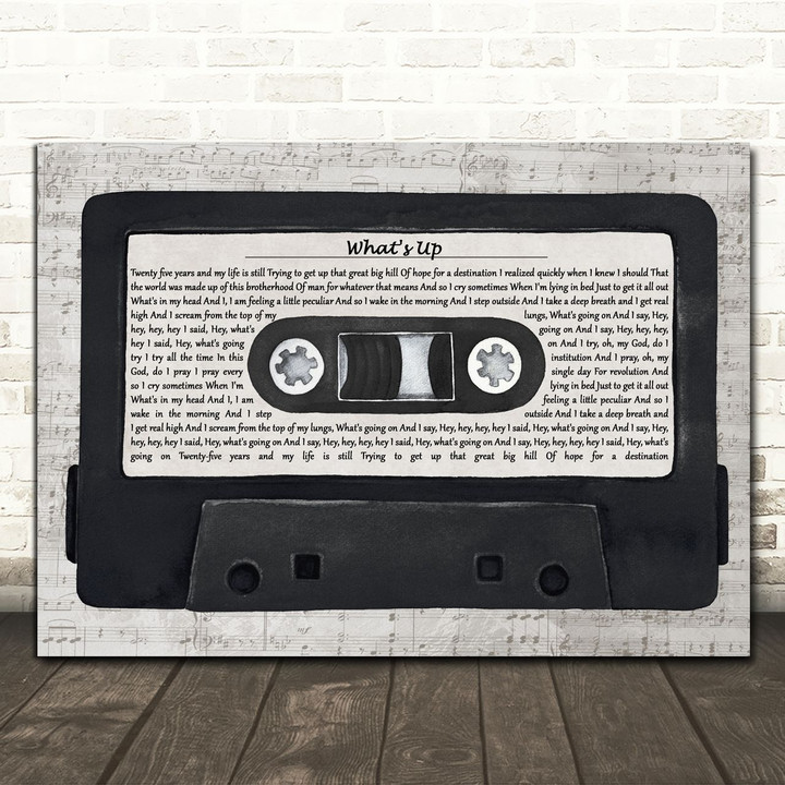 4 Non Blondes What's Up Music Script Cassette Tape Song Lyric Art Print