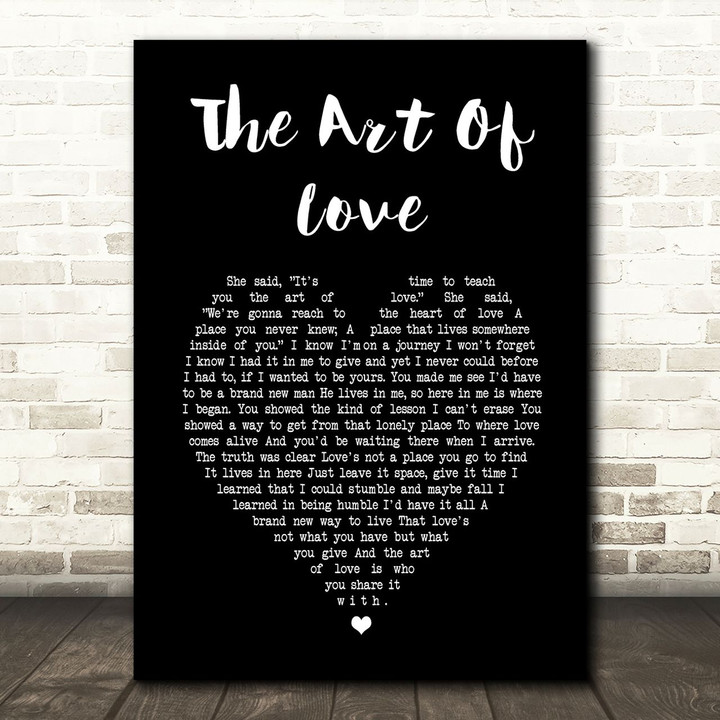 Neil Diamond The Art Of Love Black Heart Song Lyric Art Print