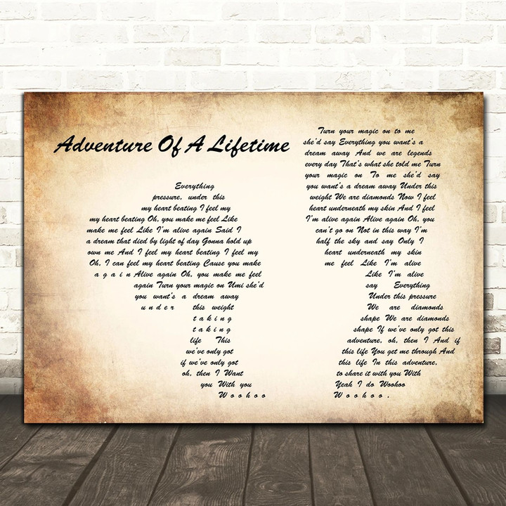 Coldplay Adventure Of A Lifetime Man Lady Couple Song Lyric Art Print