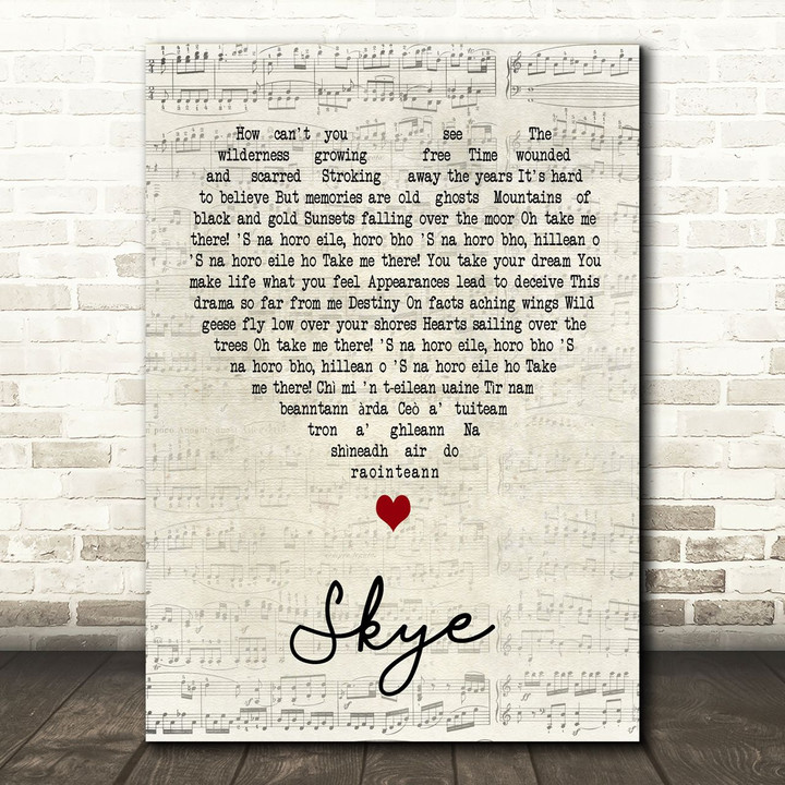 Runrig Skye Script Heart Song Lyric Art Print