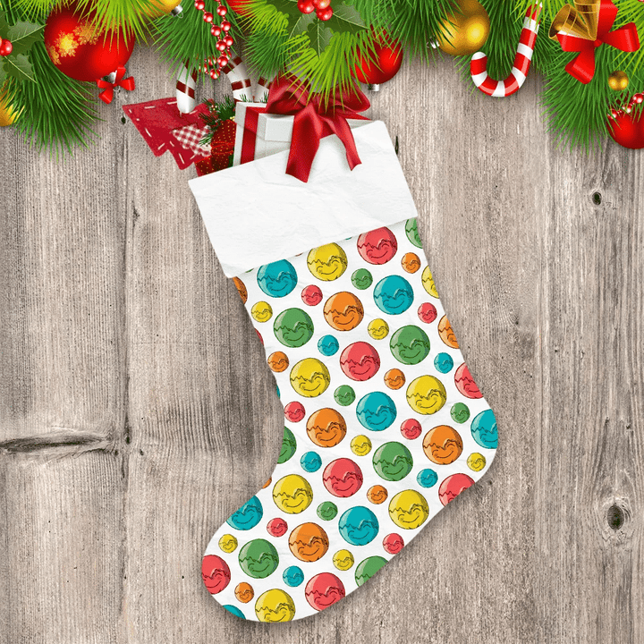 Christmas With Rainbow Face Gingerbread Cookies Christmas Stocking