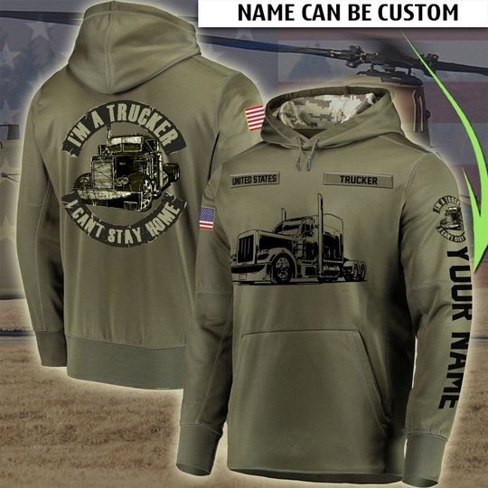 TRUCKER 3D HOODIE CUSTOMIZED NAME