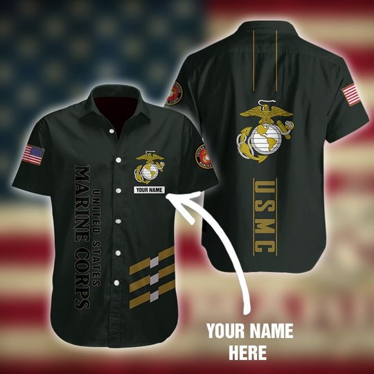 U.S MARINE - SHORT SLEEVE SHIRTS CUSTOMIZED NAME