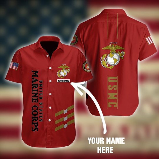 U.S MARINE - SHORT SLEEVE SHIRTS CUSTOMIZED NAME