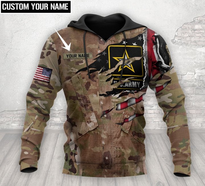 U.S ARMY 3D HOODIE - CUSTOMIZED NAME