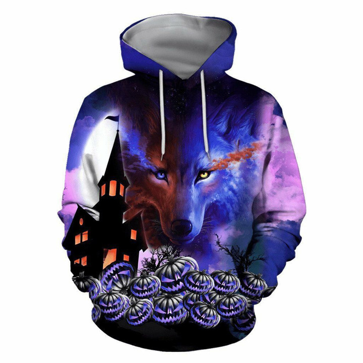 Resger Purple Wolf Halloween Hoodie & Zip Hoodie 3d VH390 -HDD