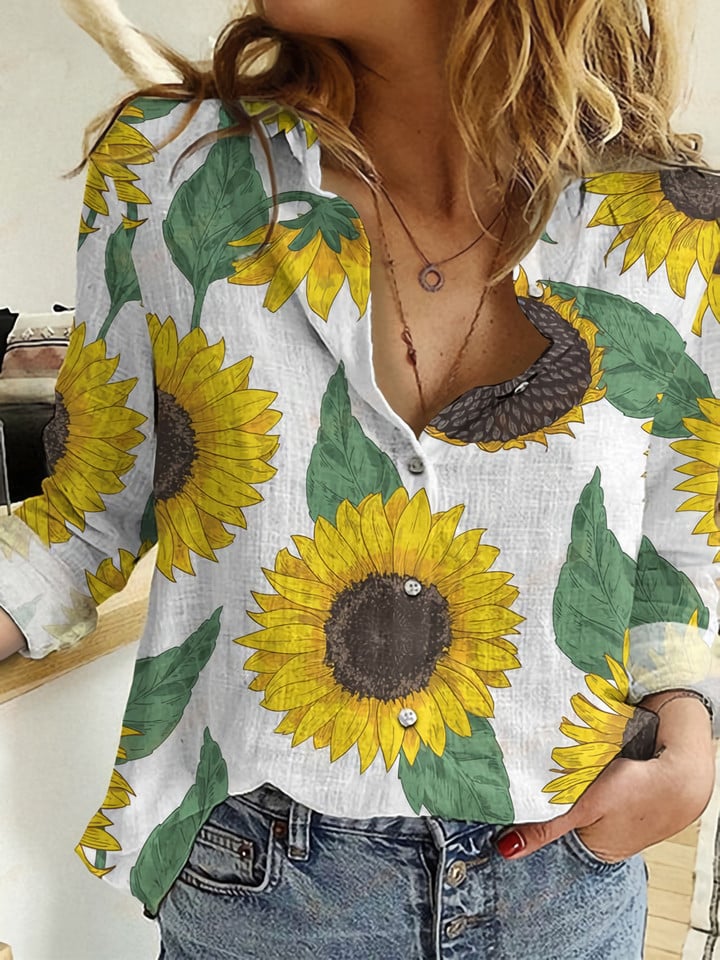 Resger Sunflower Linen Shirts VH-DTD3