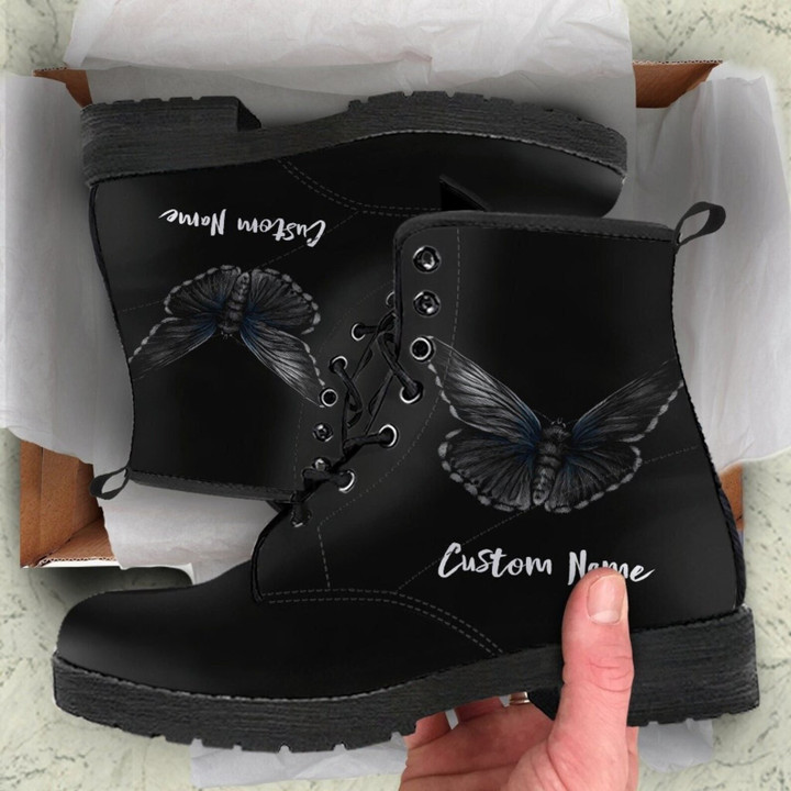 Resger Butterfly Leather Boots Custom Name VH217 PKL