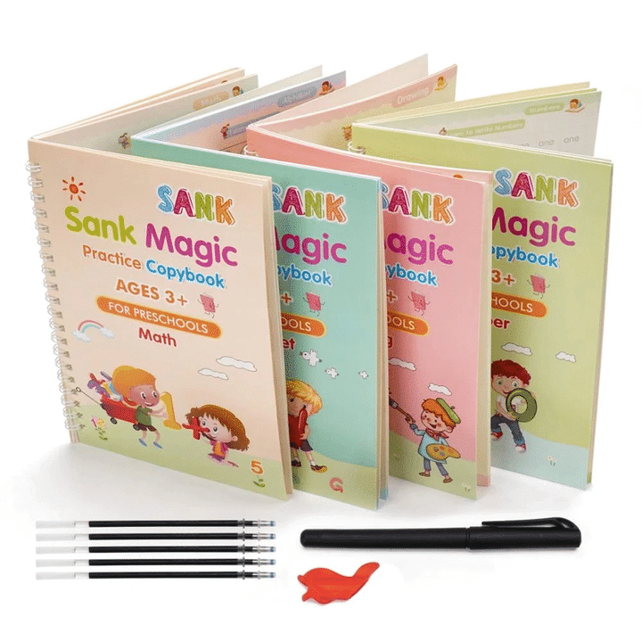 Magic Practice Copybook (4 Books/Pack) + Magic Pen 🔥FREE SHIPPING🔥