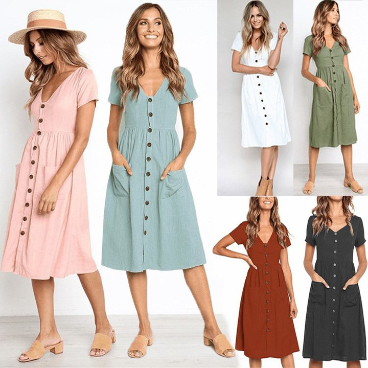 2022 Cotton Linen Summer Pocket Dress 🔥HOT SALE 50% OFF🔥