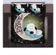 Snoopy Sleepy With Sweet Dreams Bed Sheets Bedspread Duvet Cover Bedding Set