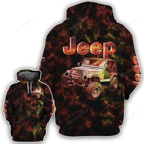 Jeep Smoke Texture 3D All Print Hoodie, Zip- Up Hoodie