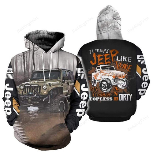 I Like My Jeep 3D All Print Hoodie, Zip- Up Hoodie