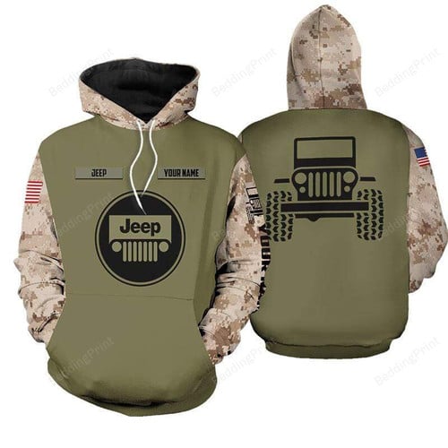 Personalized Jeep Camo Army Color 3d All Print Hoodie, Zip- Up Hoodie