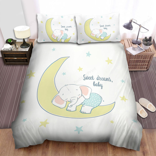 Sweet Dream My Baby Elephant Bed Sheets Spread Duvet Cover Bedding Sets