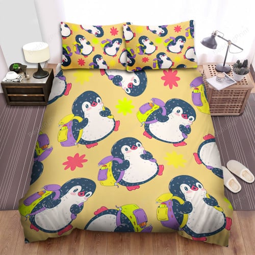 The Wildlife - The Penguin Wearing Backpack Bed Sheets Spread Duvet Cover Bedding Sets
