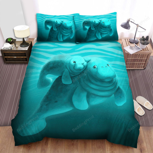 The Wild Animal - The Manatee Beside The Mommy Bed Sheets Spread Duvet Cover Bedding Sets