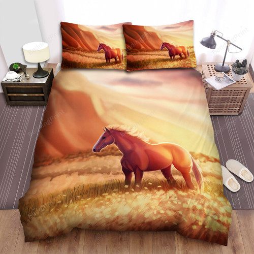 The Natural Animal - The Horse In The Flowers Field Bed Sheets Spread Duvet Cover Bedding Sets